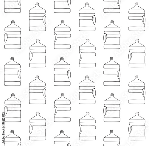 Vector seamless pattern of hand drawn sketch doodle water cooler isolated on white background