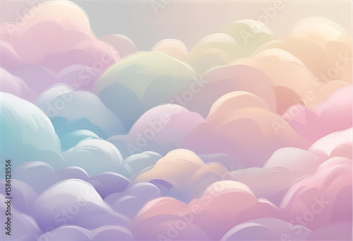 Pastel sky cloudscape wallpaper background aesthetic dreamy soft colors art