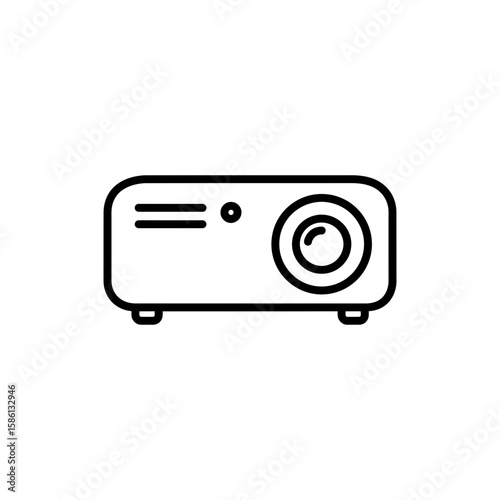 Outline icon of a home theatre projector for multimedia display