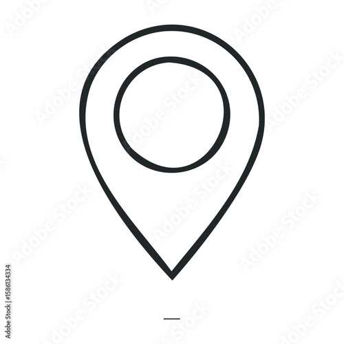 Simple black location pin icon on white background. Outline vector illustration Free Download Simple black location pin icon on white background. Outline vector illustration - GFXLoad