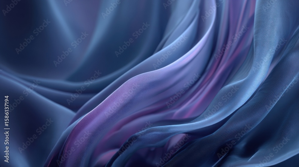 Fototapeta premium Smooth flowing fabric fabric drapery with vibrant silky texture and soft folds.