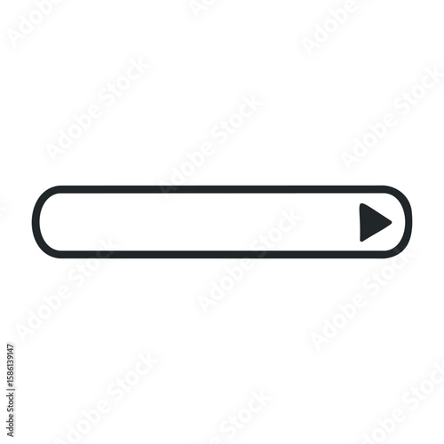Minimalist black search bar icon on white background. Outline vector illustration