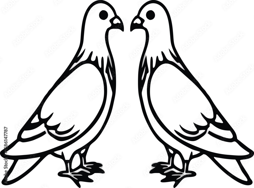 Obraz premium two birds on a white background