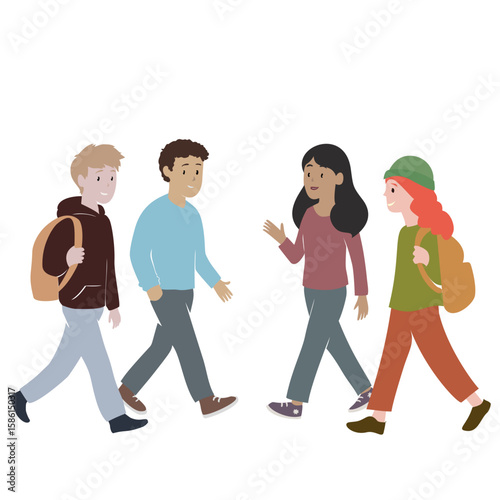 teenagers walking