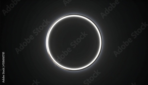 Circular, glowing ring of light against a dark background