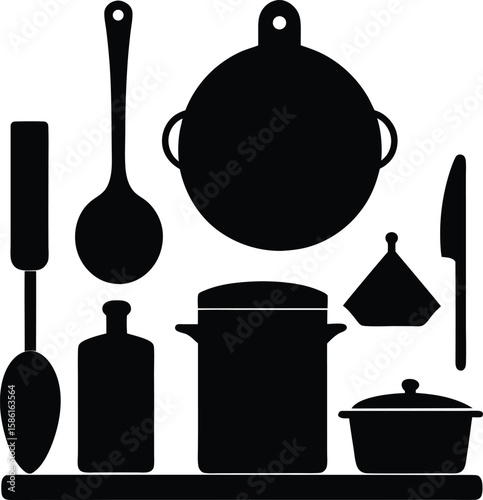set of kitchen utensils