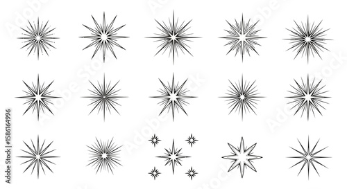 Collection of Sparkle Stars Design Elements for Festive and Decorative Projects