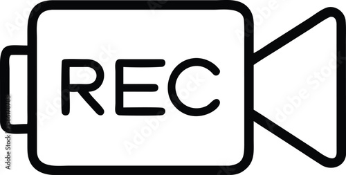 Video camera recording icon simple outline style for web and print use