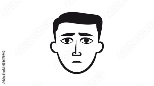 portrait of a man with unsatisfied face vector illustration