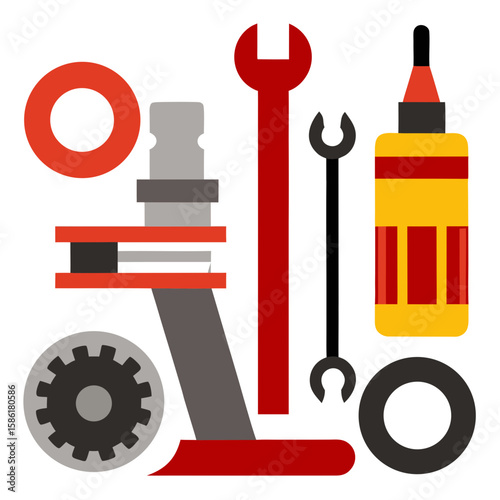 Pit Stop Tools  Vector Racing Helmet, Flags, Car & Track AI Design