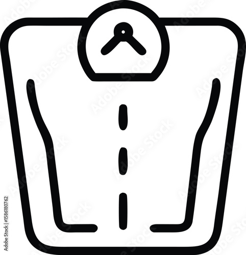 Weight scale outline icon illustration for health fitness and diet concept