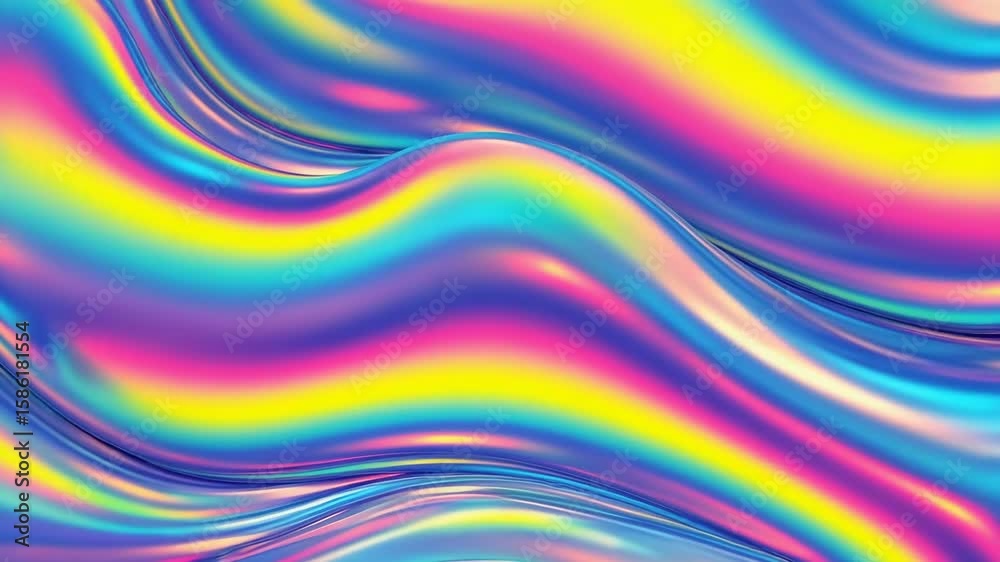vibrant neon psychedelic Undulating waves and curved lines flow across the frame in vertical and diagonal patterns