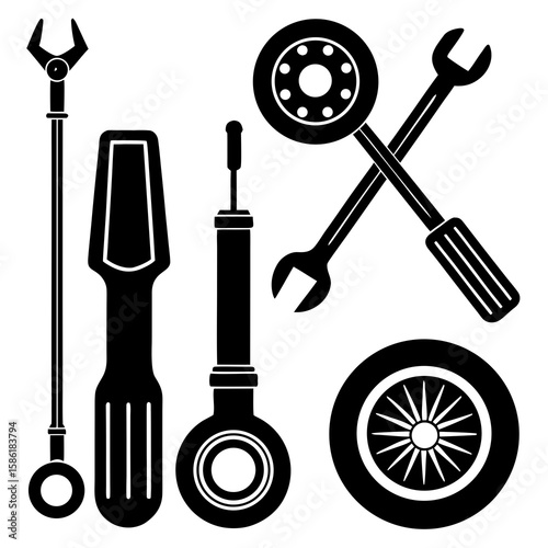 Pit Stop Tools  Vector Racing Helmet, Flags, Car & Track AI Design