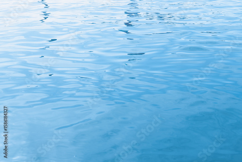 Rippling water surface under a clear sky