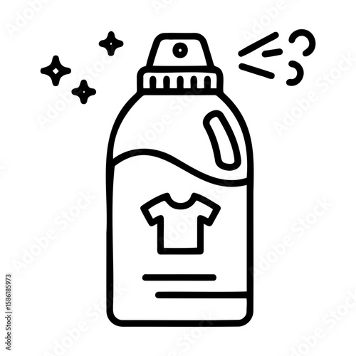 Laundry scent booster icon with sparkling liquid bottle