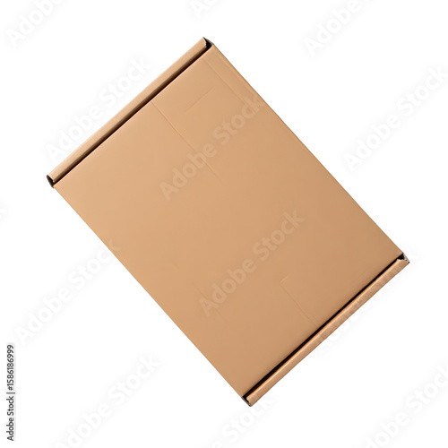 Isolated Cardboard Packaging Box Mockup – Top and Side View, Transparent Background. Perfect for e-commerce, marketing materials, and print-on-demand design presentations.