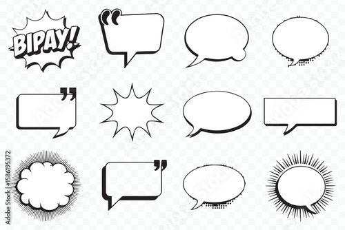 versatile comic text bubbles vector collection for social media, poster design, web graphics, and storytelling