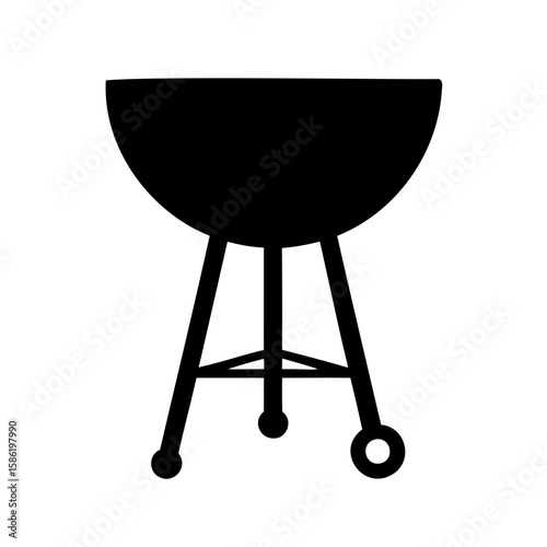 Barbecue grill silhouette vector, Barbecue icon grill icon
