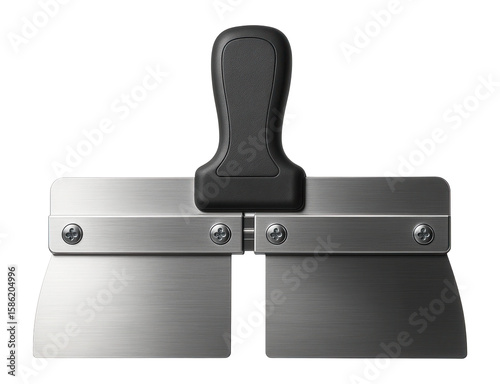 Adjustable-width metal spatula set for customizable filler application on various vehicle parts.