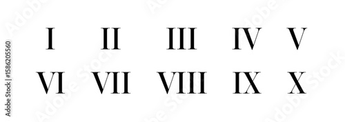 Roman numerals vector symbols