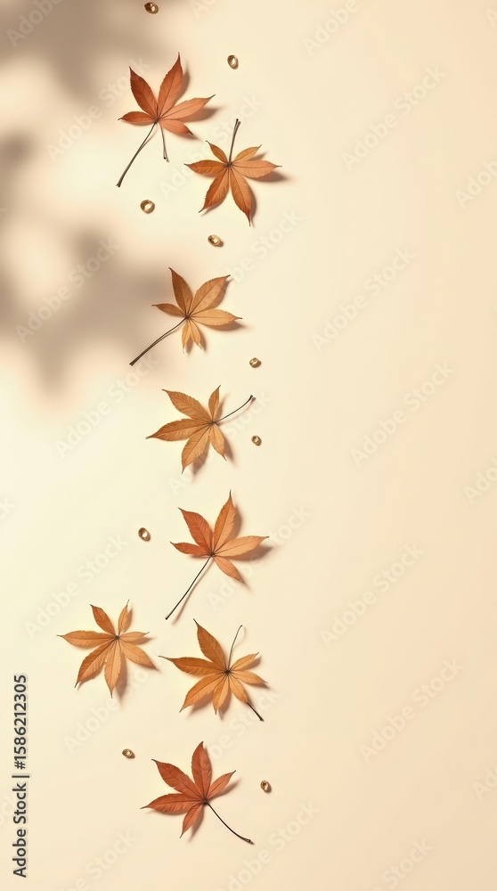 Clean Beige Background with Fall Elements for Presentation Slides. Clean Beige Background with Fall Elements for Presentation Slides.