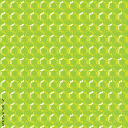 Lime Green Geometric Hexagon Pattern Seamless Repeat