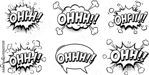 OHh Comic book explosion sound effect, Comic Speech Bubble
