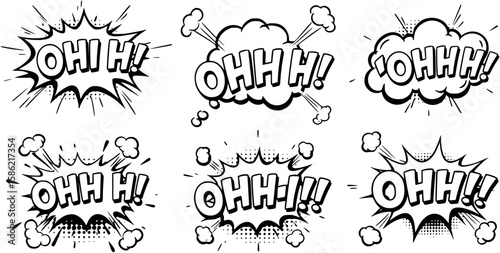 OHh Comic book explosion sound effect, Comic Speech Bubble
