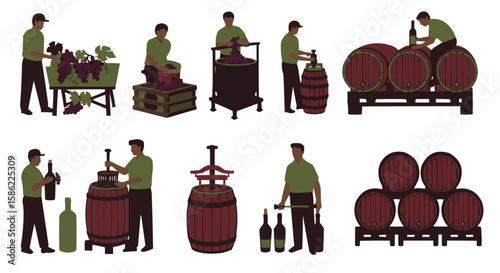 Winemaking process illustration.
