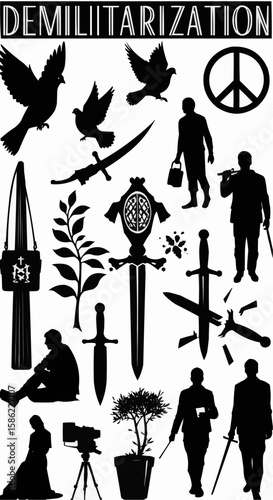 Symbols of Demilitarization in Black and White