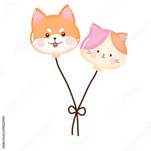 Cute dog and cat balloons.
