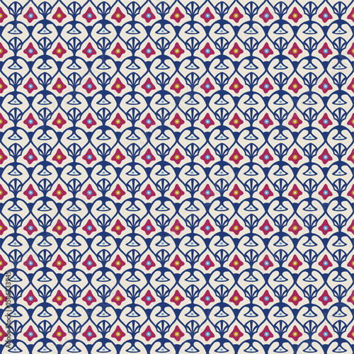 Ethnic Oriental seamless pattern. Ornate fabric wallpaper