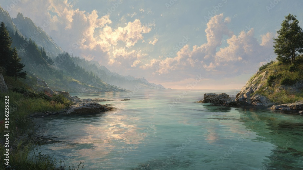 Obraz premium Subtle, serene water vista