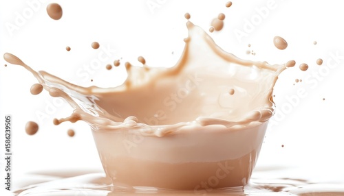 Delicious Milk or Coffee Drink Splash on white background 
