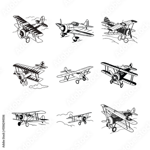 historic military jet aircraft from past wars
