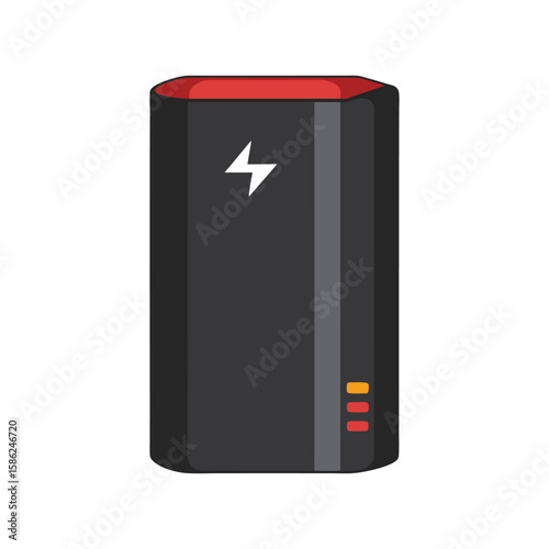 Vector Illustration of a Power Bank Portable Charger Device Isolated on a White Background