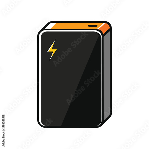 Vector Illustration of a Power Bank Portable Charger Device Isolated on a White Background