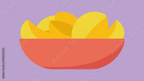 Vector Clipart Orange Bowl Yellow Plantain Chips african plantain chips