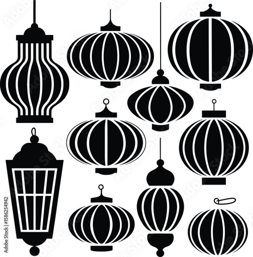 Dynamic abstract geometric shapes with vibrant color gradients and clean lines isolated on white background isolated on transparent background silhouette