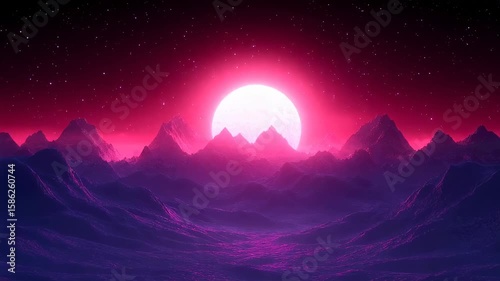 Neon pink alien landscape scenery