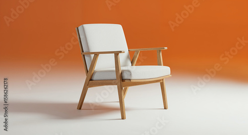 Wallpaper Mural Minimal white product mockup on neutral background a white chair Torontodigital.ca