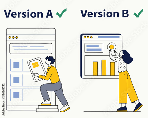 Split Testing A B Test of Web Pages | Website Variant Comparison Scene