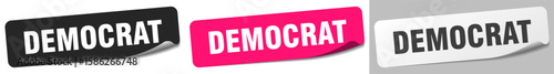 democrat sticker. democrat sticker set on white background