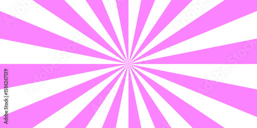 Twisted light pink Vector Background on purple background.  Vintage beam sunburst texture. Spiral starburst and striped pattern abstract geometric retro sunrays line wavy texture. 
