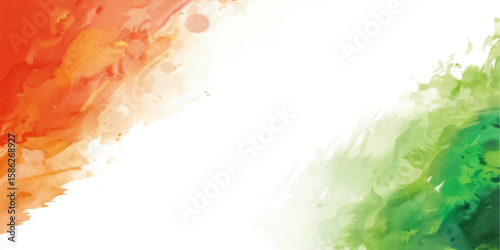 Vibrant Colors of Patriotism: An abstract blend of saffron, white, and green hues captures the essence of freedom, representing the spirit of the nation with elegance and pride.