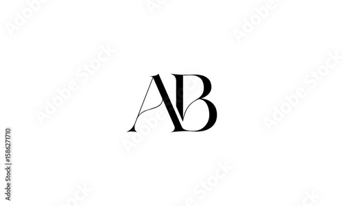 AB initial letters, monogram logo