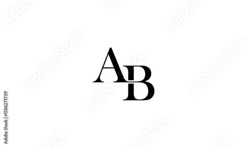AB initial letters, monogram logo