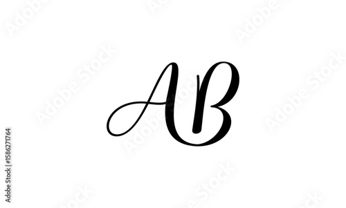 AB initial letters, monogram logo