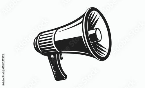 Megaphone icon silhouette, megaphone icon sketch, car horn silhouette, minimal audio symbol,  minimal car horn icon vector illustration  