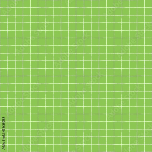 Simple hand drawn grids note seamless pattern, school paper, math page, white on lime green